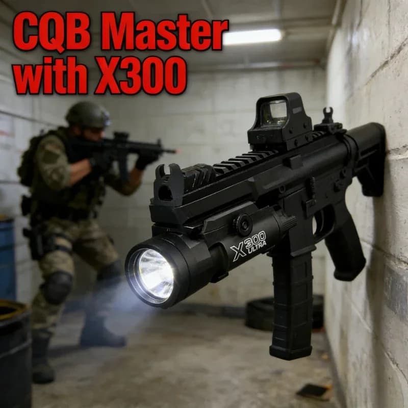 Lampe tactique multifonction X300 pour airsoft et chasse - Montage rail 20mm - Éclairage puissant