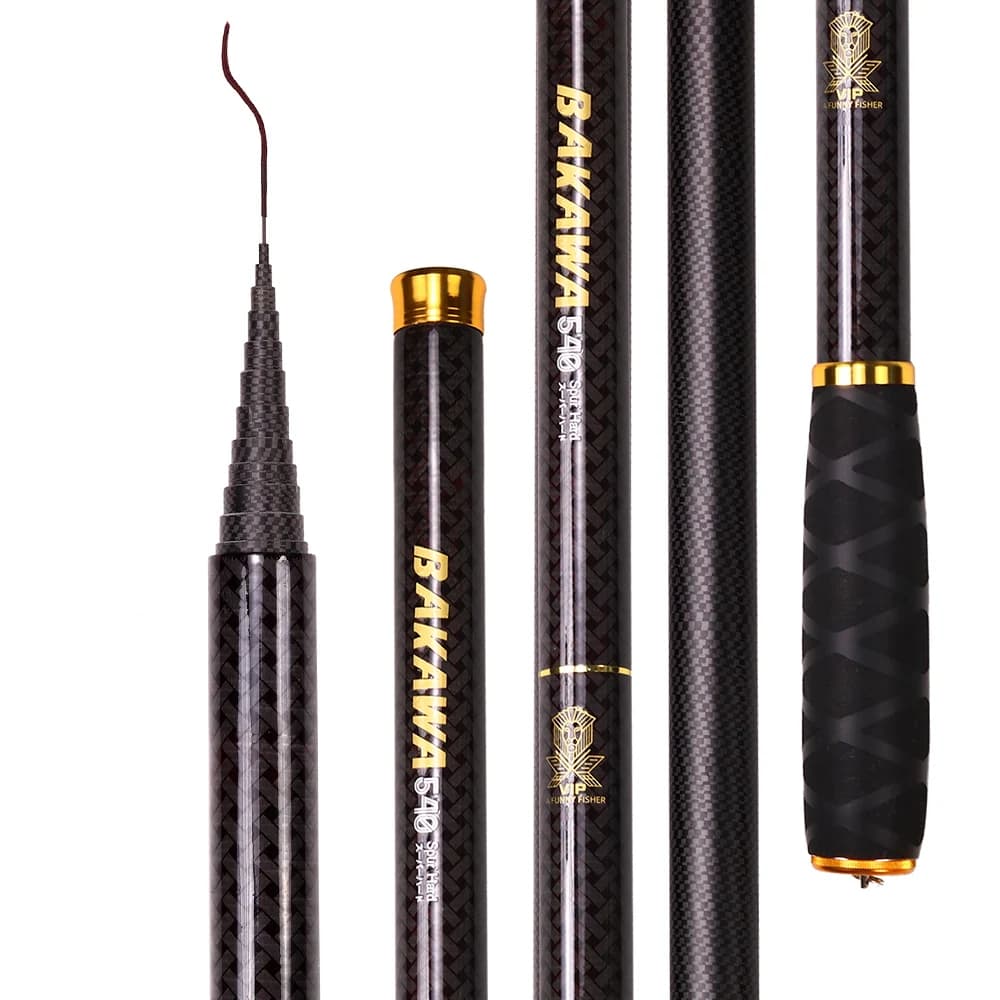Canne à pêche télescopique BAKAWA JOSBY 1.8-7.2m carbone ultra-léger pour rivière et étang, puissance 1-6lb