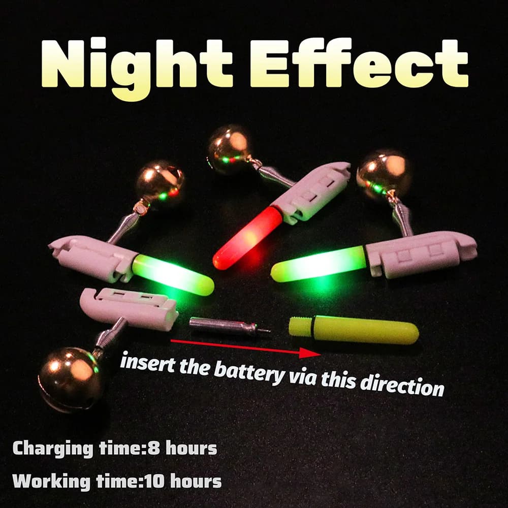 Alarme de touche lumineuse Fish Bite avec chargeur USB et capteur CR425 pour pêche nocturne