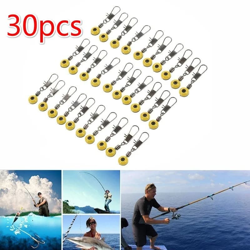 Nouveau set de 30 stops à frapper flotteur pêche mer, en plastique et métal, pour connexion des esches