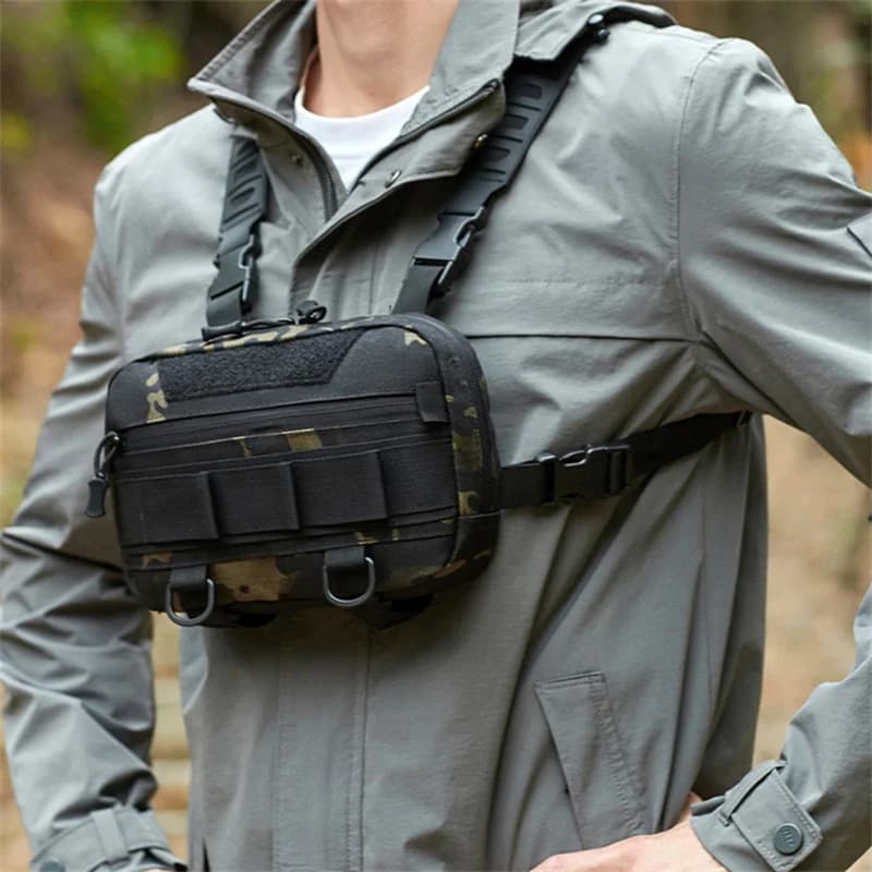Nouveau sac pêche poitrine homme étanche molle nylon pour escalade camping - sac à dos vestiaire ceinture