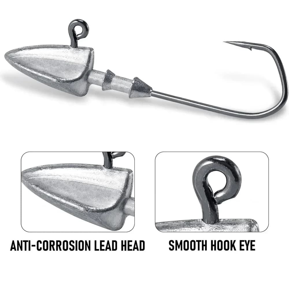 Lot de 5 leurres métalliques jig head plombés de 3.5g à 35g pour pêche au leurre