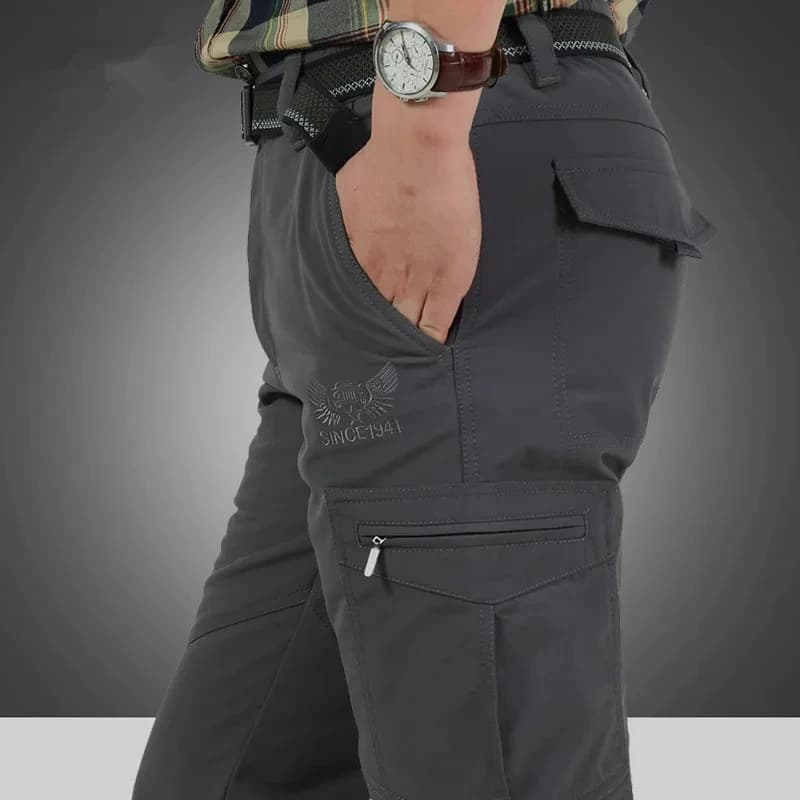 Pantalon hiver pêche polaire épaisseur shark skin imperméable - Cargo chaud softshell M-4XL