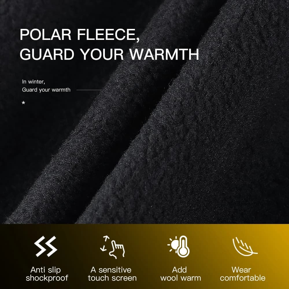 Gants cycliste homme automne hiver - Antichoc, antidérapants, coupe-vent et chauds - Compatibles écrans tactiles