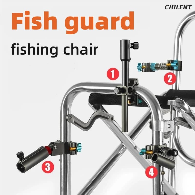 Set accessoires pêche LINNHUE complet : support batterie, porte-parapluie, plateau appâts, protecteur poissons