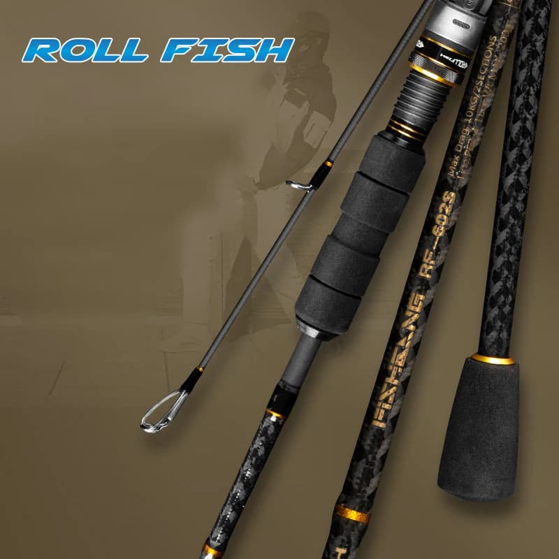 Canne jigging light ROLLFISH carbone bateau 2 sections 127-141g 1.68-1.98m pêche leurres mer