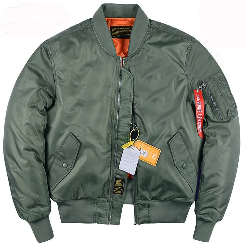 Veste MA1 bomber pour pêche hivernale - Ouate épaisse - Automne hiver - Homme