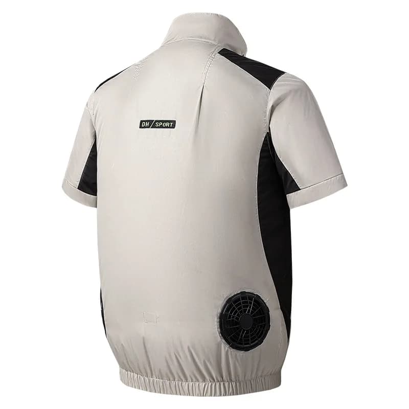 Gilet Rafraîchissant USB pour Pêche et Travail Extérieur, Ventilation 13 Heures Manches Courtes