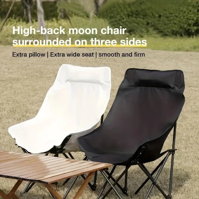 Chaise lune adulte pliante haut dossier portable style blanc camping pêche extérieur légère durable