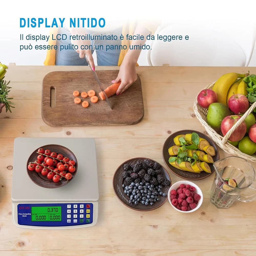 Balance numérique cuisine 30KG précision 1G - Plateforme rechargeable pour aliments et pêche