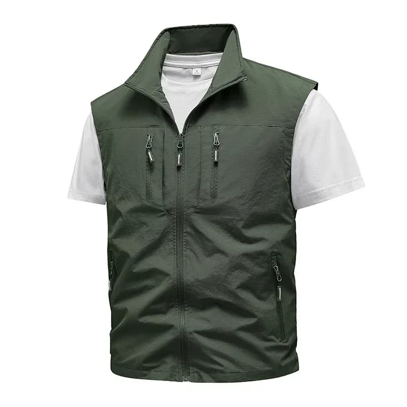 Veste de pêche sans manches homme été mesh multi-poches pour outils extérieur 5XL
