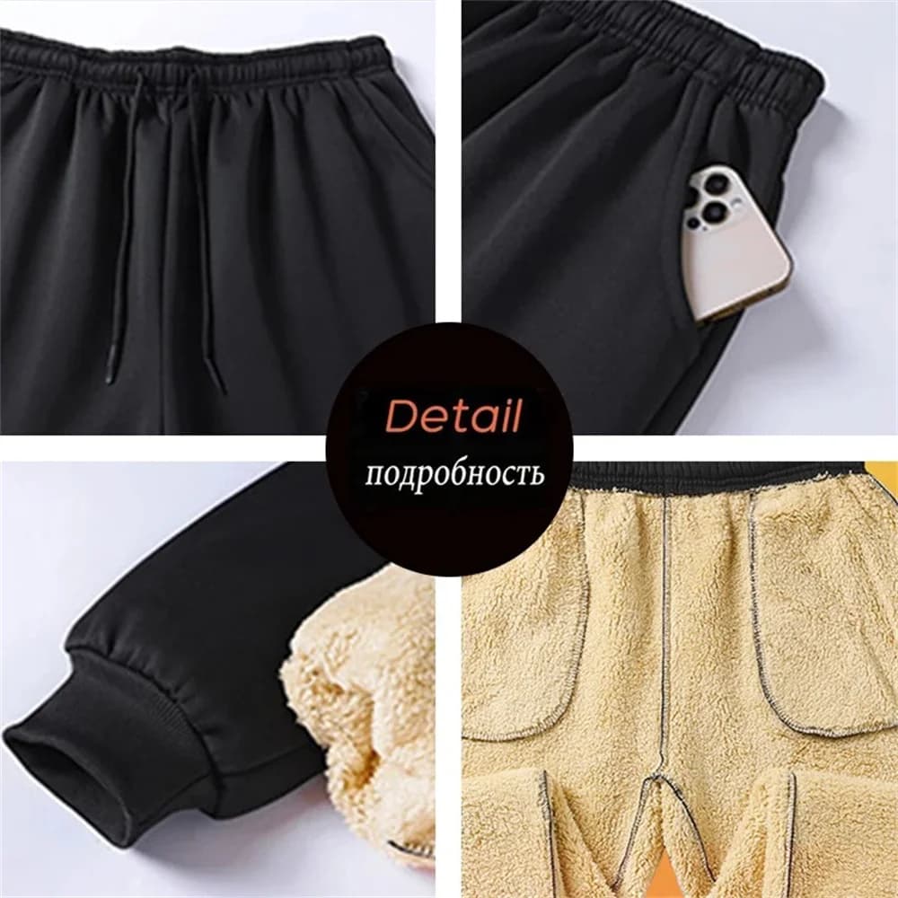 Pantalon jogger laine mouton hiver - Chaud et confortable pour pêche froide