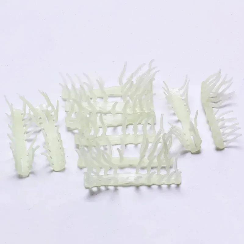 10 pieds de crevette en bois noctilucents avec appât souple lumineux, accessoires leurres pour la pêche