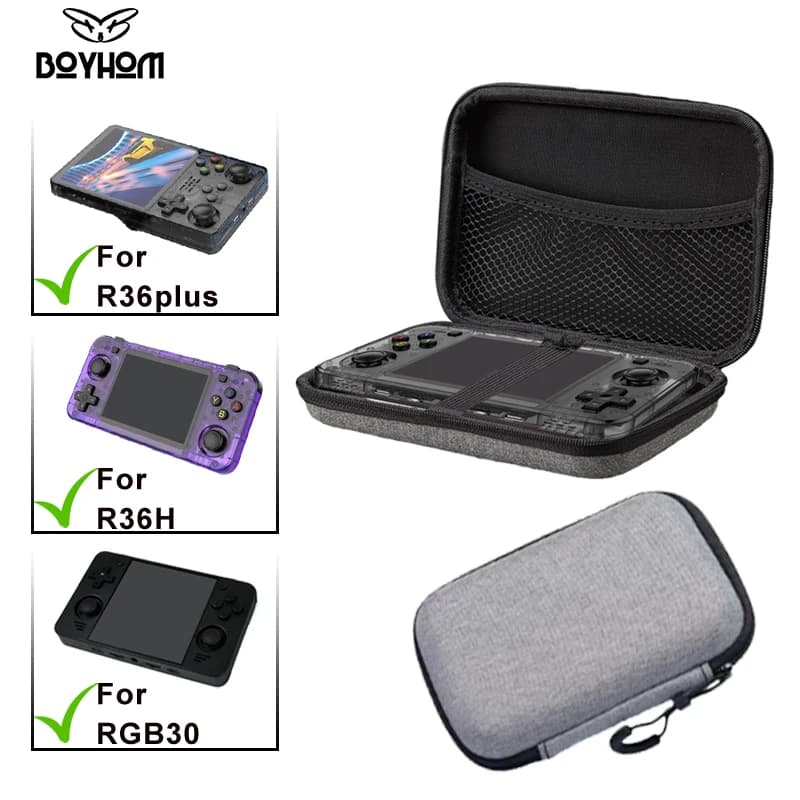 Sac de transport EVA pour console R36PLUS - Housse rigide étanche pour consoles de jeu rétro portables