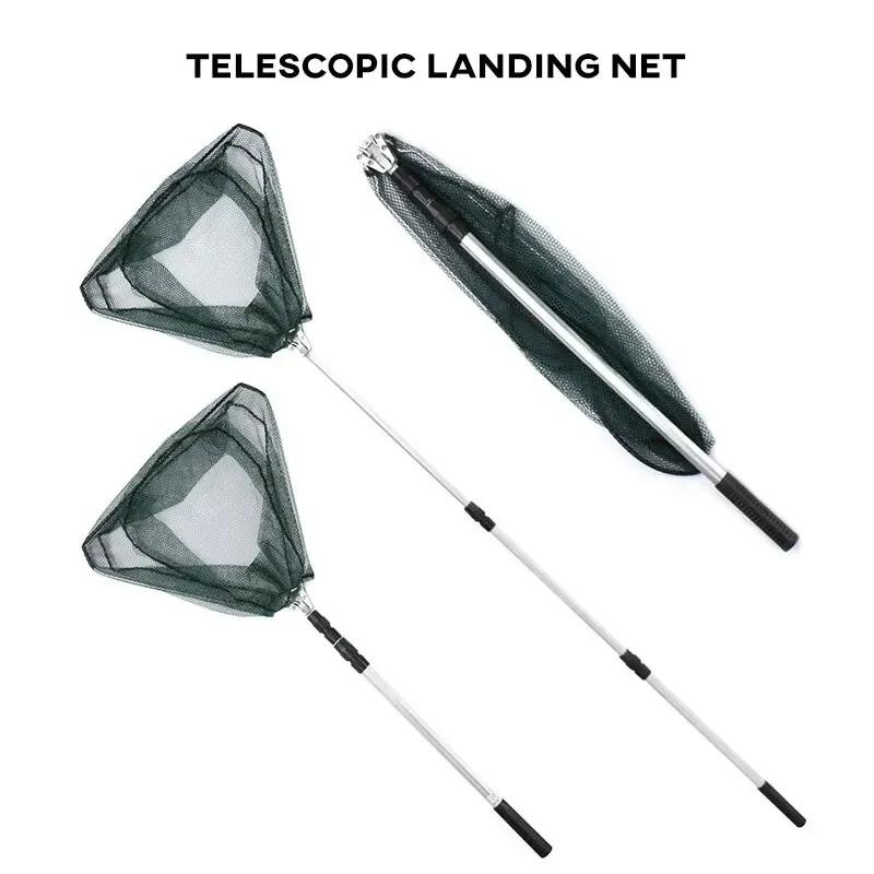 Filet de pêche télescopique aluminium 190 cm rétractable pour carpe et pêche à la mouche en mer