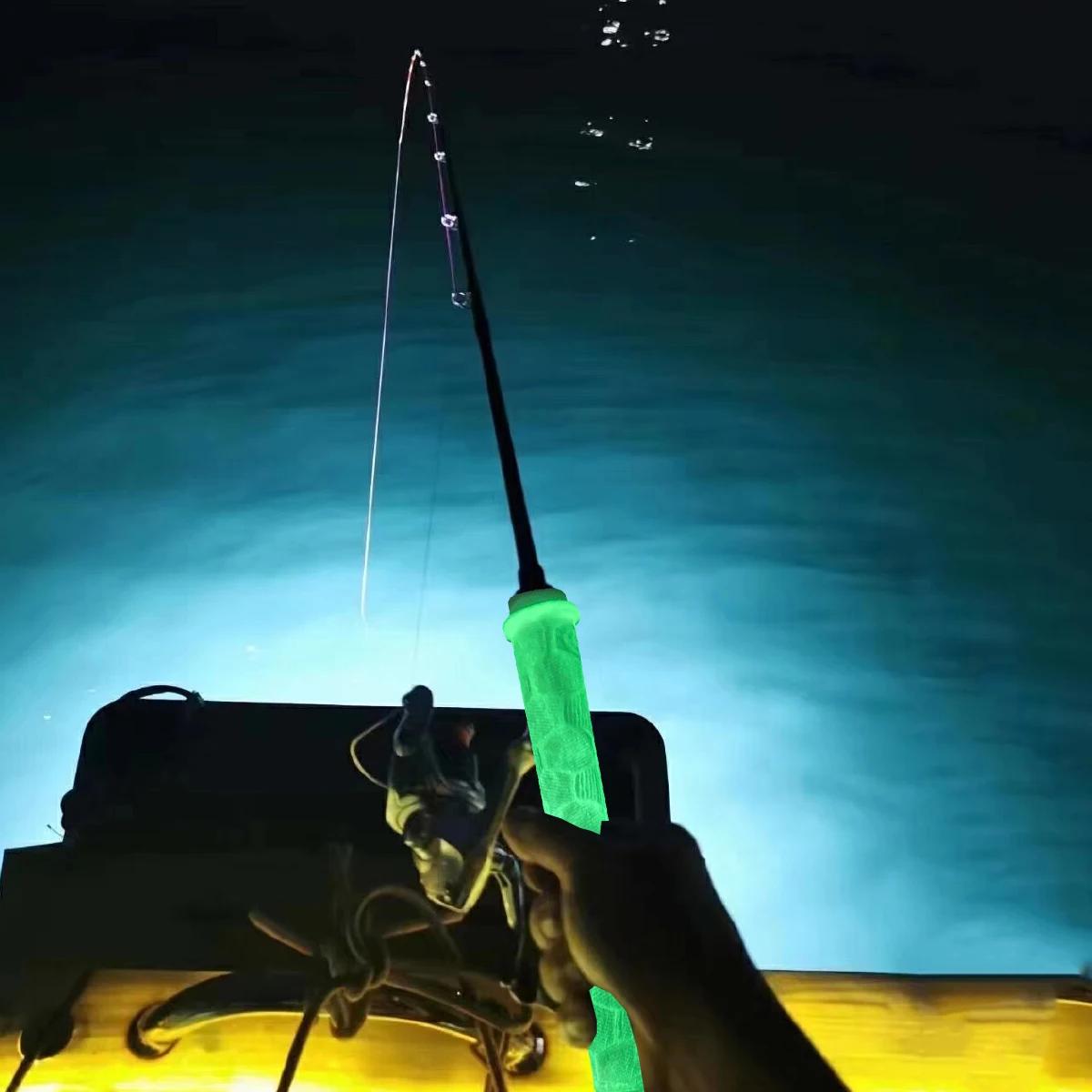 Manchon lumineux pour canne à pêche - Poignée silicone antidérapante pour pêche nocturne et activités outdoor