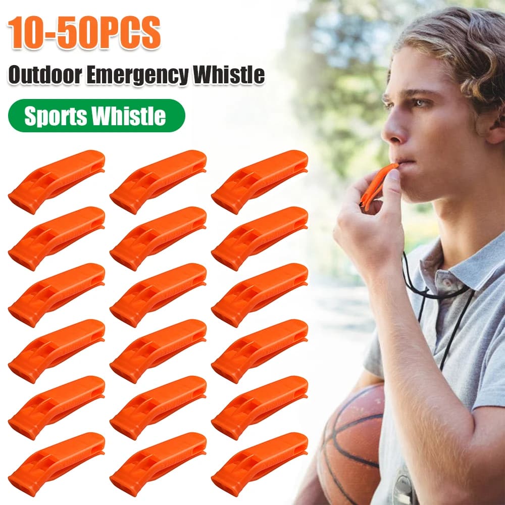 Sifflet de sécurité double tube pour sports outdoor - Accessoire pêche plastique durable multifonction