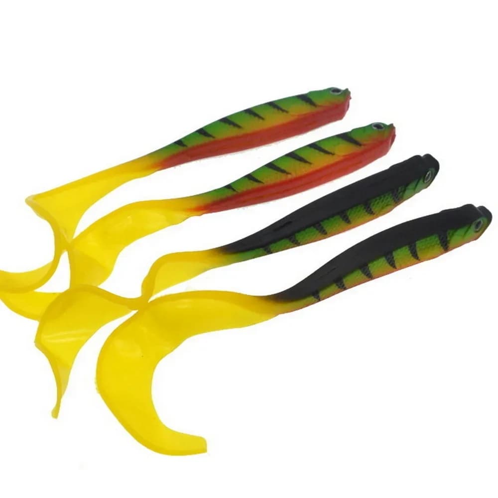Leurre Souple Silicone Shad 125mm 5.5g avec Queue en T pour la Pêche du Brochet et