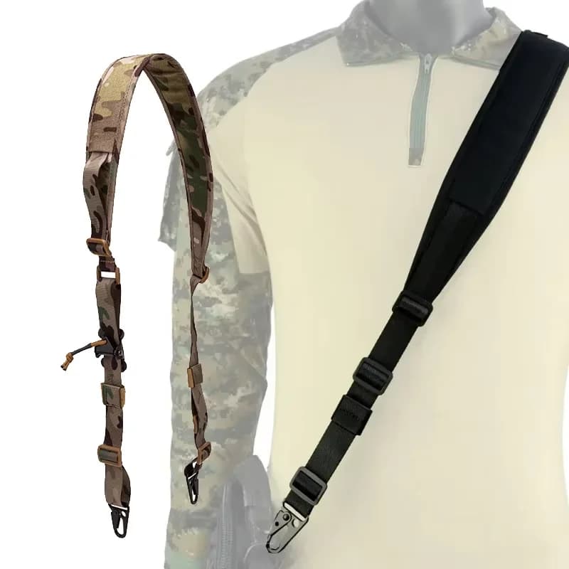 Bretelle tactique rembourrée pour fusil de chasse - Sling modulaire 2 points pour pêche