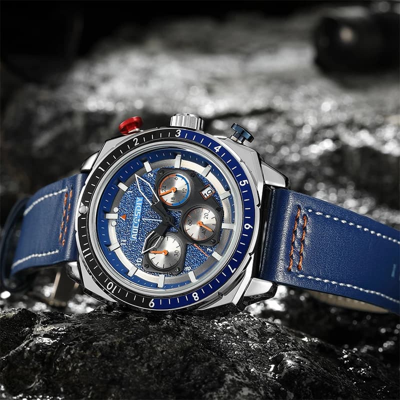 Nouvelle montre homme luxe chronographe sport étanche pêche quartz qualité supérieure bracelet acier reloj