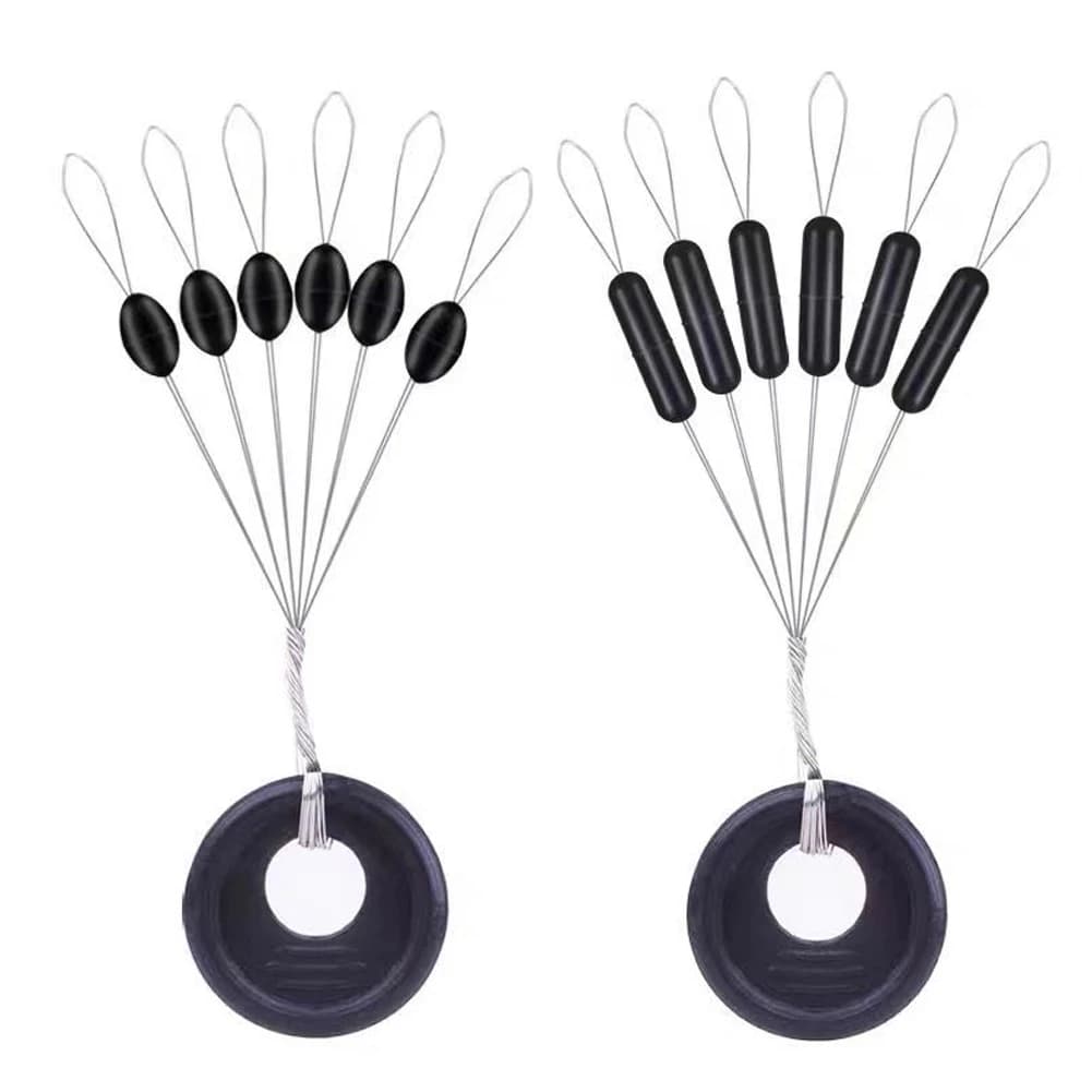 60 pièces 10 groupes flotteurs pêche silicone caoutchouc space bean anti-emmêlement résistance ligne