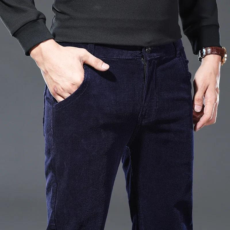 Pantalon velours polaire hiver homme nouveau classique chaud épais droit pêche décontracté
