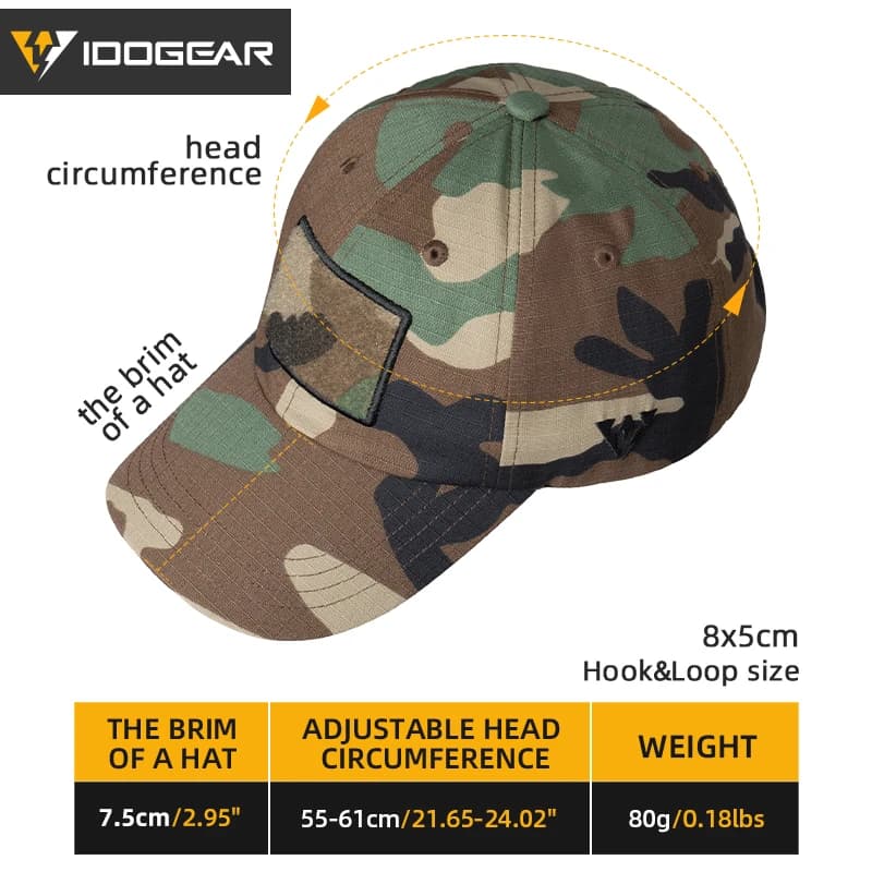 Casquette tactique IDOGEAR respirante - Ajustable pour pêche sportive et activités nautiques