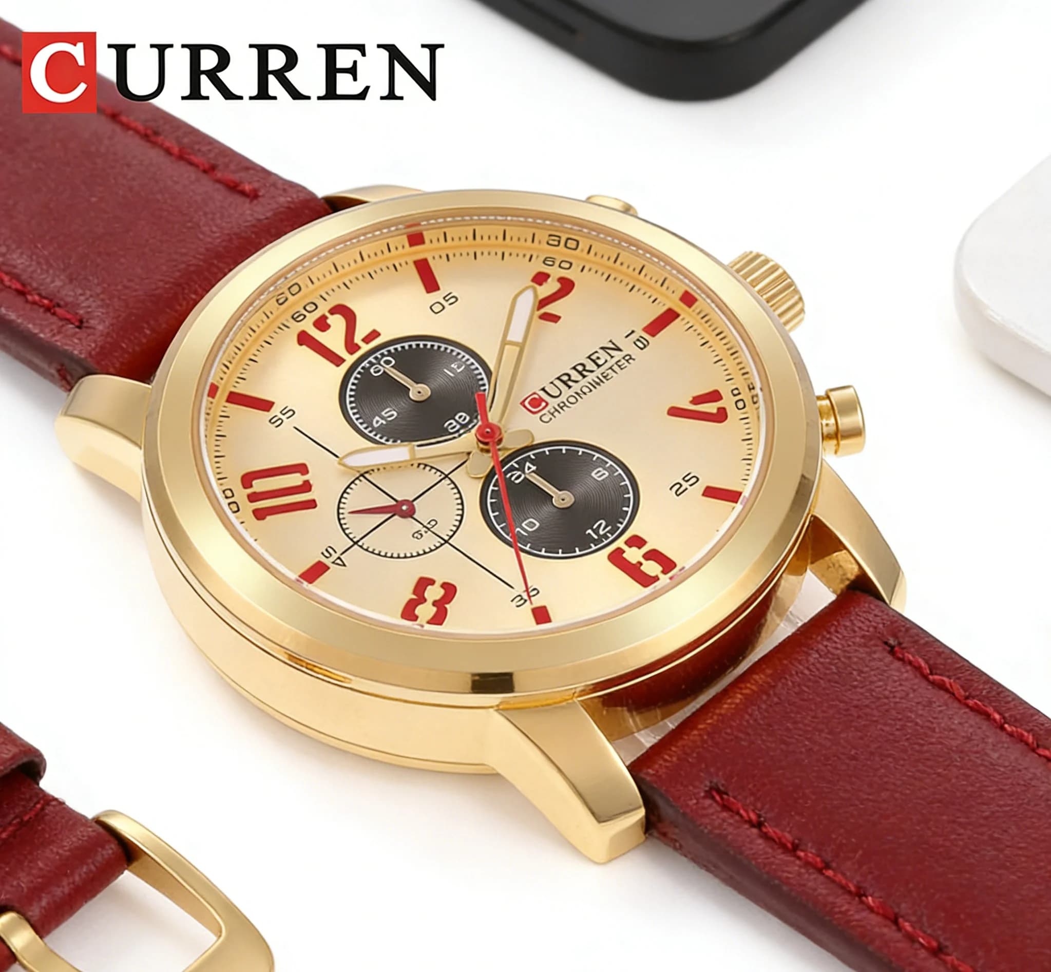 Montre homme sport quartz Curren 8192 8208 étanche fashion gros cadran aiguilles lumineuses relojio masculino