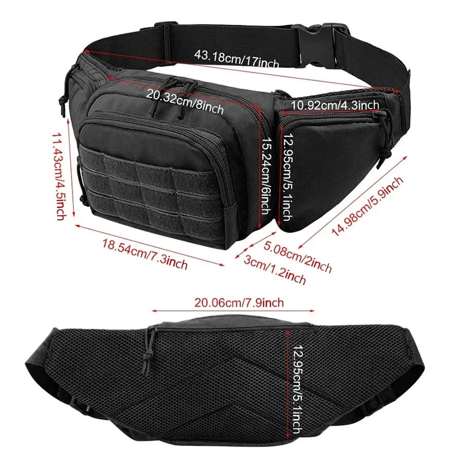 Sac ceinture invisible multifonction hommes pêche rangement outils extérieur