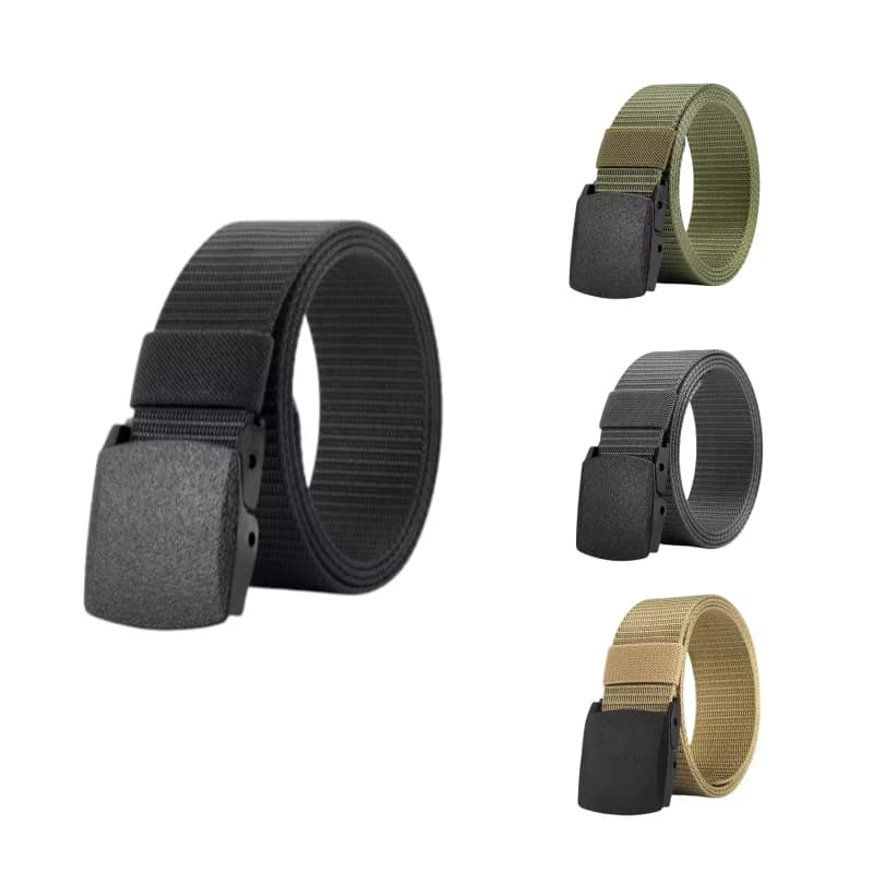 Ceinture militaire tactique nylon 2 pack toile outdoor pêche ceinture cadeau homme boucle plastique