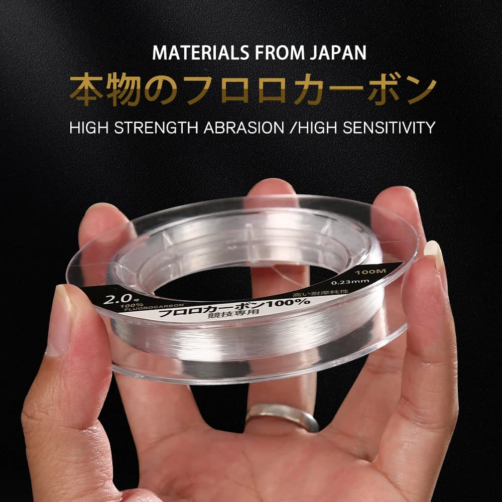 Bas de ligne fluorocarbone ZUKIBO 99% japonais 100m pour pêche carpe monofilament coulante