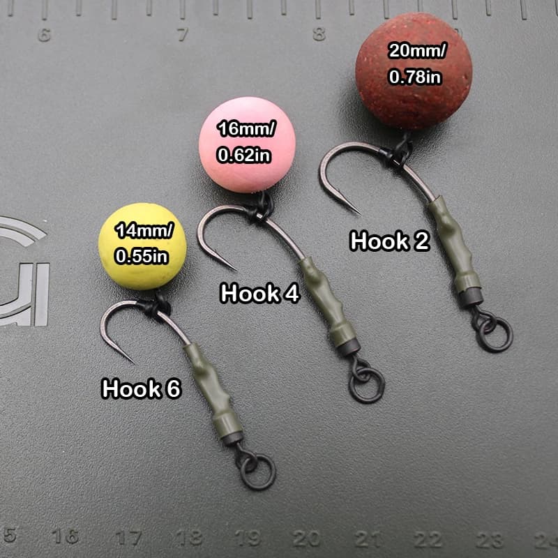 Montage carp fishing Ronnie Rigs prêt à pêcher avec hameçon courbe PTFE et micro ring pour carpe