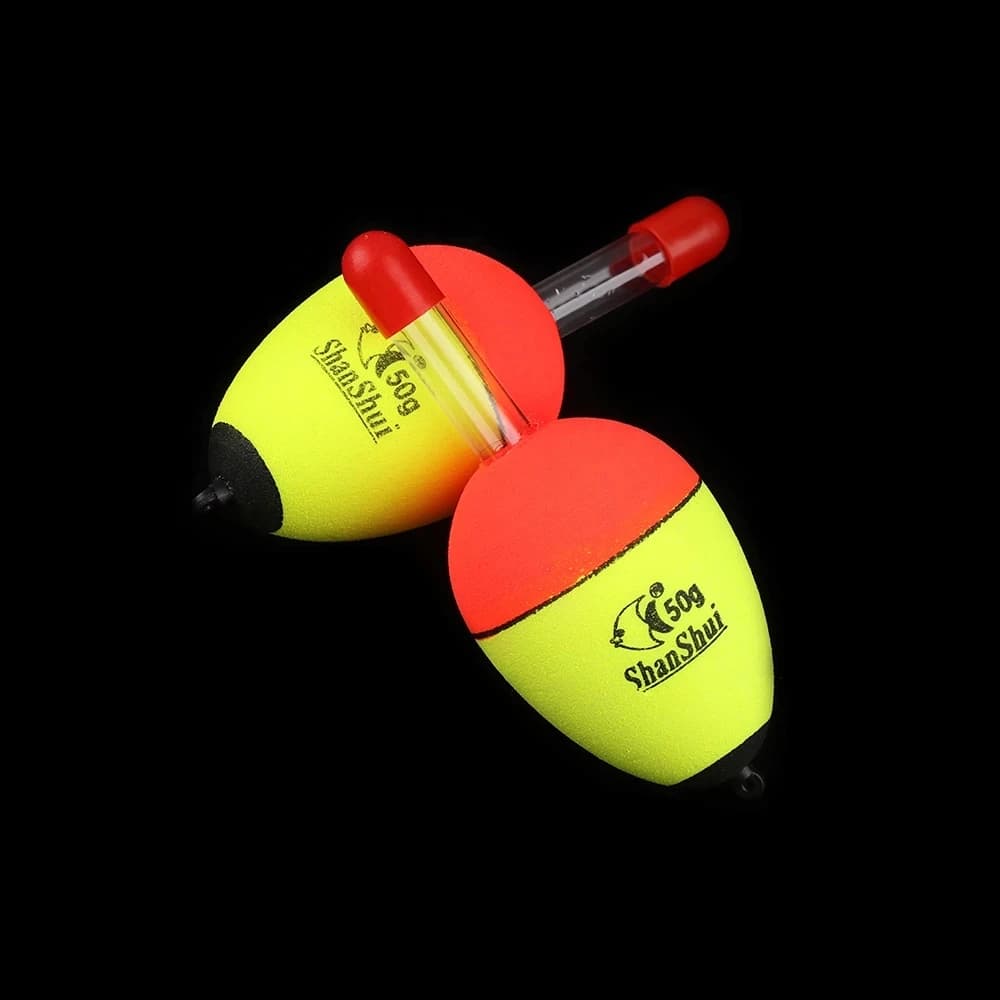 Lot 2 flotteurs EVA lumineux pour pêche en mer et rock fishing - Flotteurs mousse 5 à 60g