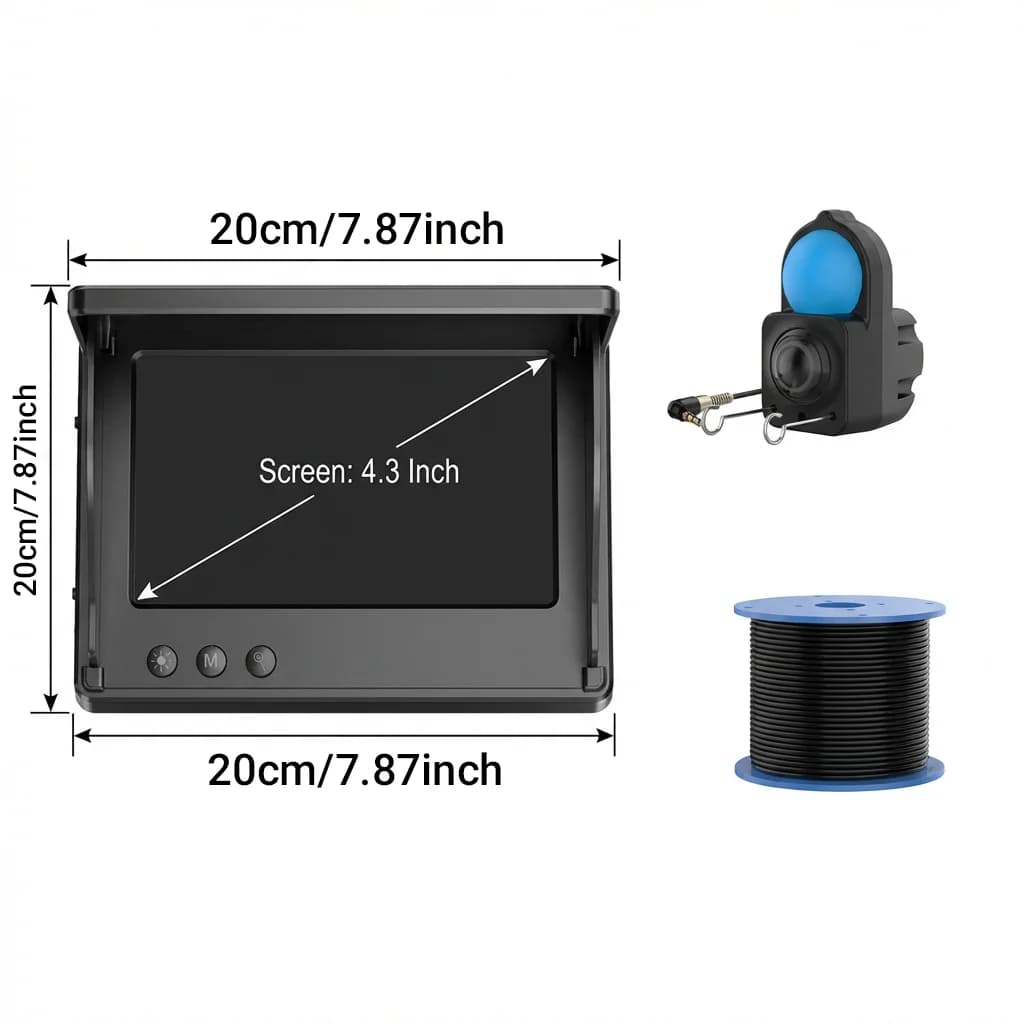 Caméra pêche sous-marine portable 4.3 pouces HD vision nocturne détecteur poissons lac bateau glace