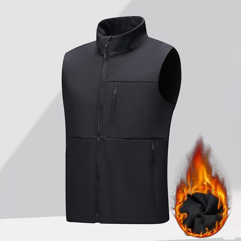 Veste polaire homme sans manches imperméable et coupe-vent pour running et travail hiver