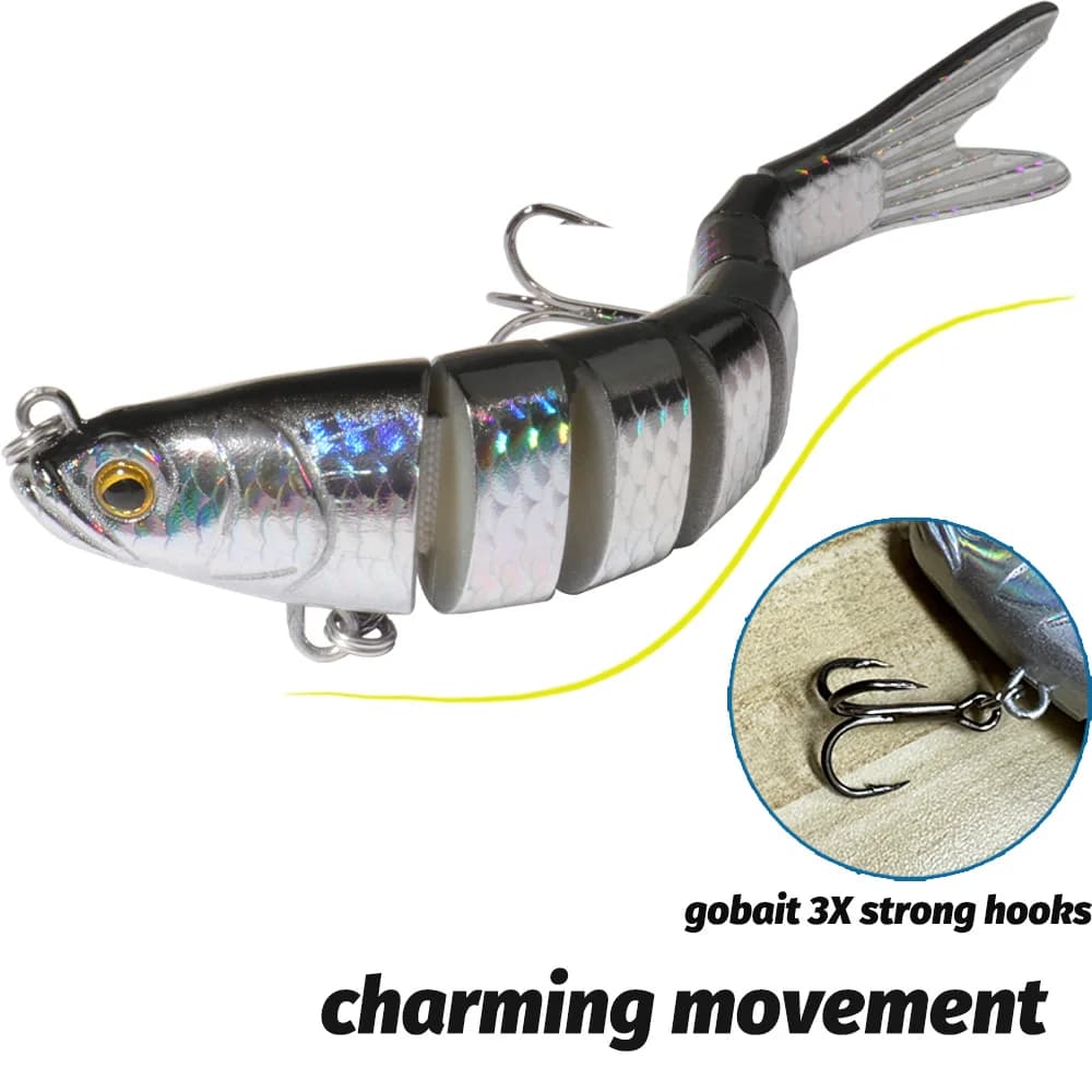 Swimbait multi-articulé 11g-27g à descente lente - Leurre nageur bionic fish pour bar et carpe