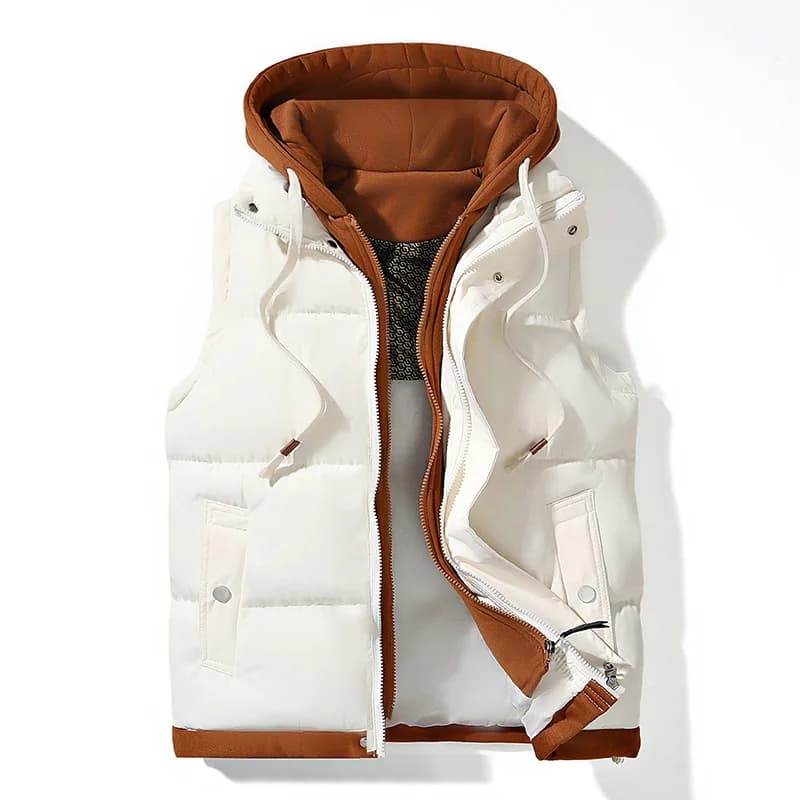 Veste sans manches homme avec capuche chaude et coupe-vent pour l'automne hiver