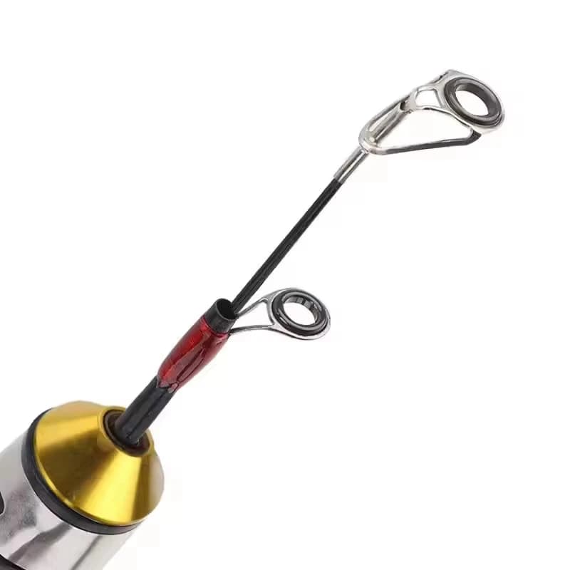 Canne télescopique mini 60cm pêche sur glace et crevettes - Polyvalente tous terrains - Matériel compact