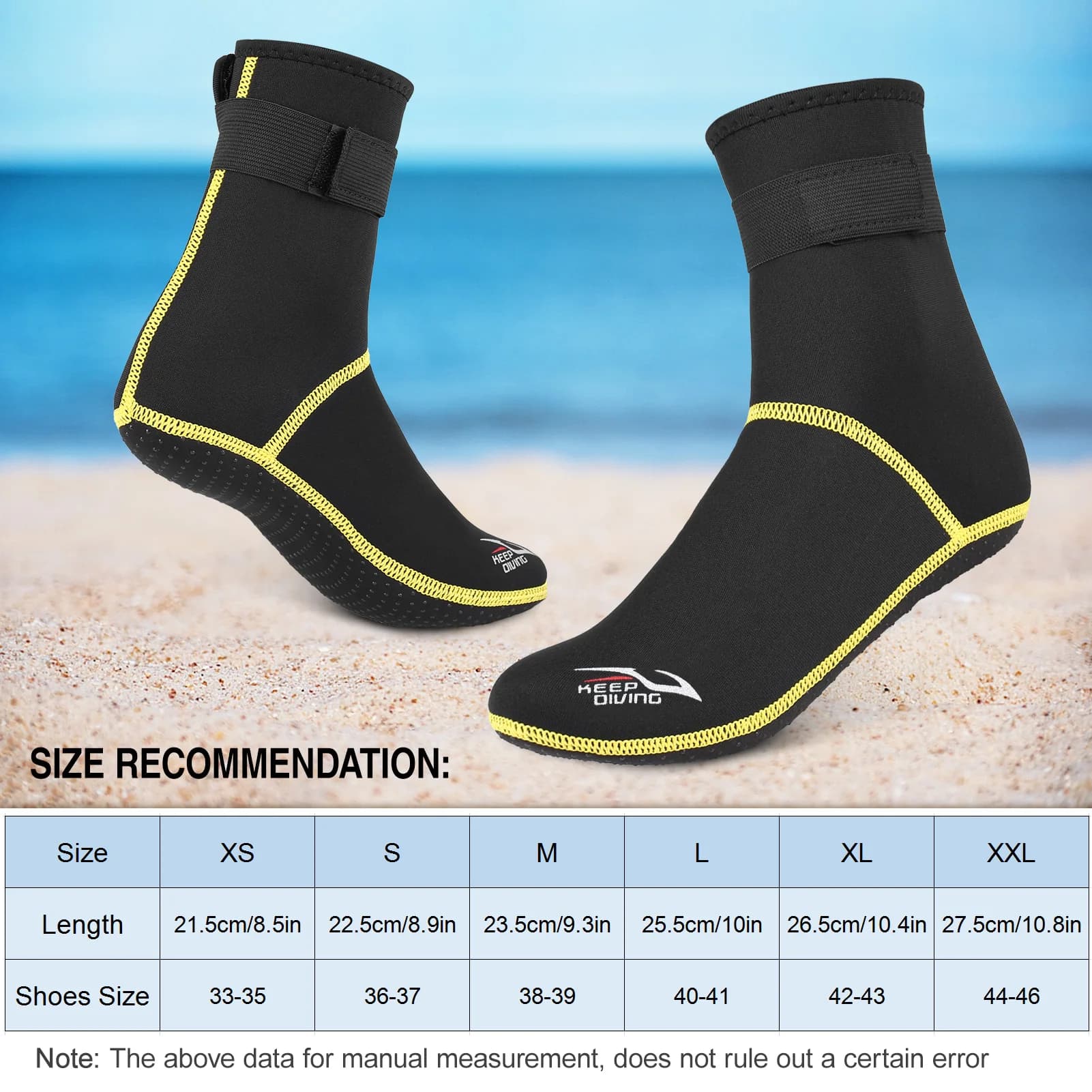 Chaussettes plongée 3mm néoprène antidérapantes - Bottes aquatiques pêche snorkeling rafting