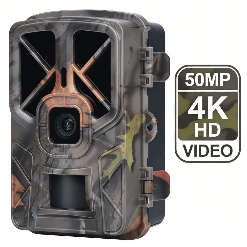 Caméra faune extérieure 50MP 4K vision nocturne étanche IP66 pour jardin piège photo animalier