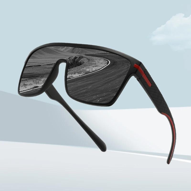 Lunettes de soleil polarisées carrées oversize - Anti-éblouissement pour conduite - Hommes UV400 - Modèle miroir