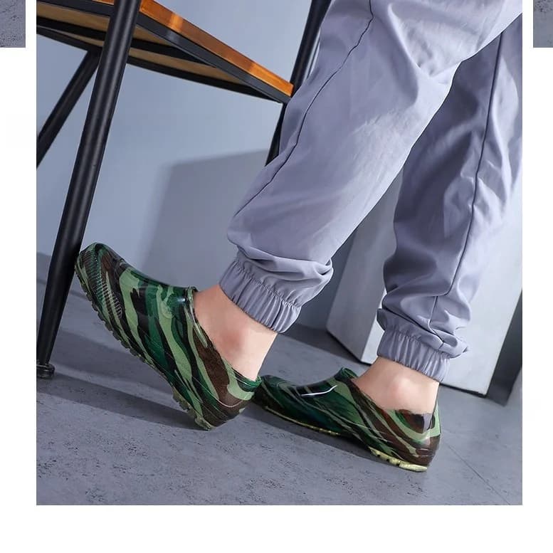 Bottes de pluie homme basse légères cuisine travail antidérapantes respirantes imperméables casual bout rond