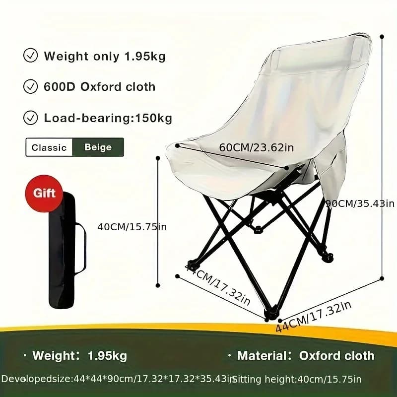 Chaise lune adulte pliante haut dossier portable style blanc camping pêche extérieur légère durable