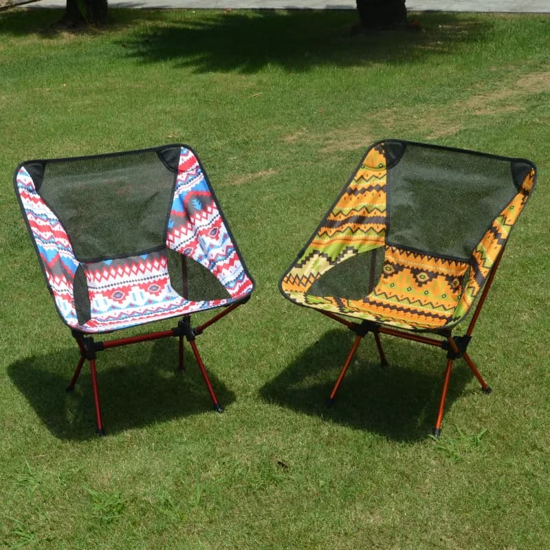Chaises pliantes outdoor portables avec sac de transport - Capacité 90kg pour pêche et plage