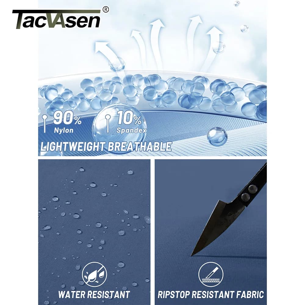 Pantalon de pêche TACVASEN léger imperméable séchage rapide - Cargo technique homme pêche trekking