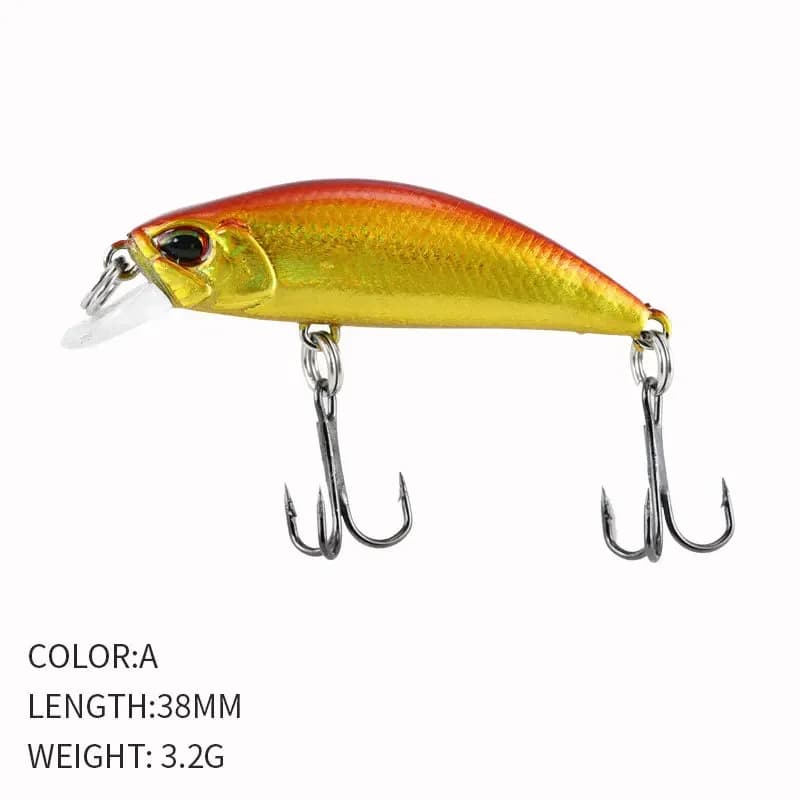 Leurre pêche minnow 38mm 3.2g coulant pour truite, perche et carpe, appât artificiel jerkbait