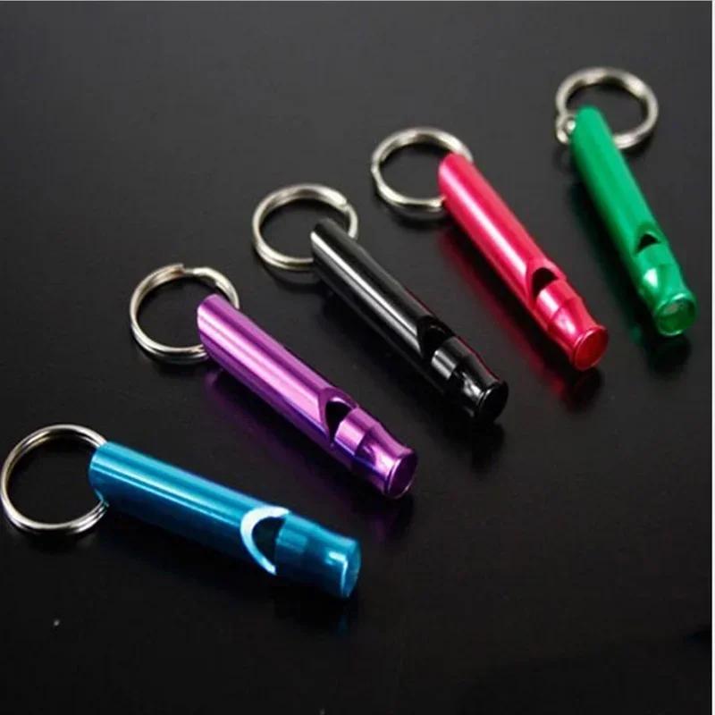 Set 4 sifflets sécurité sport aluminium alliage porte-clés survie camping pêche urgence - Compact