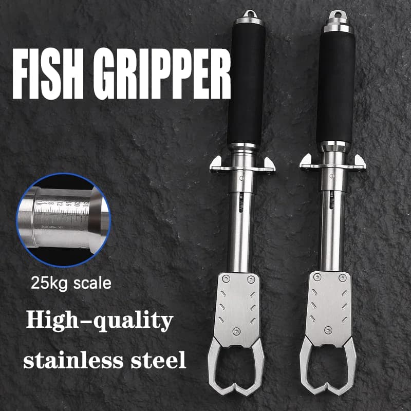 Pince poisson acier inox 385g 31cm avec balance anti-corrosion pour contrôle et pesée accessoires pêche