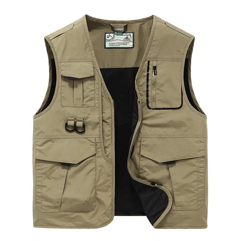 Veste fonctionnelle homme pêche et photo grand format multi-poches veste outdoor travail léger