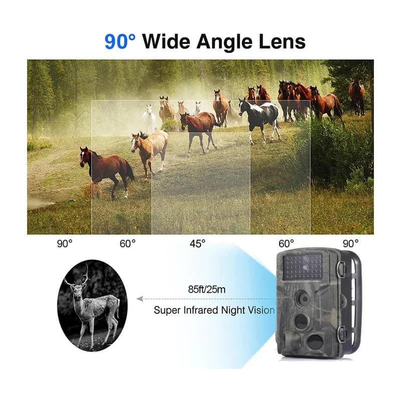 Caméra de chasse extérieure 20MP 1080P étanche surveillance faune vision nocturne piège animalier
